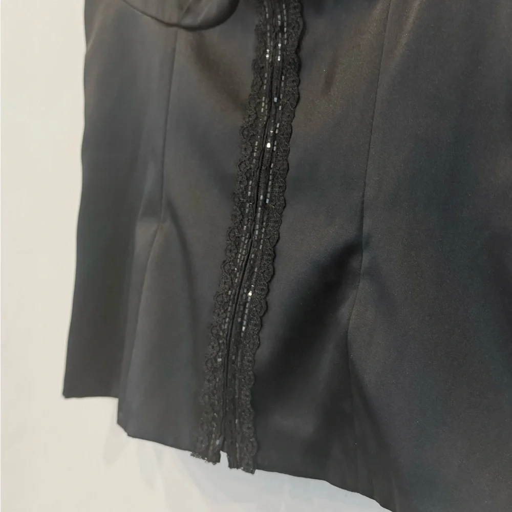 St. John Black Satin BUSTIER CORSET Top US 0- 2 - Picture 10 of 12